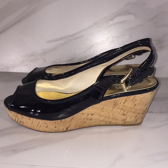 MICHAEL KORS Black Patent Leather wedge 7 1/2 M - Picture 2 of 8